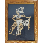 Indonesische bamboelijst met ingelegd Wayangfiguur